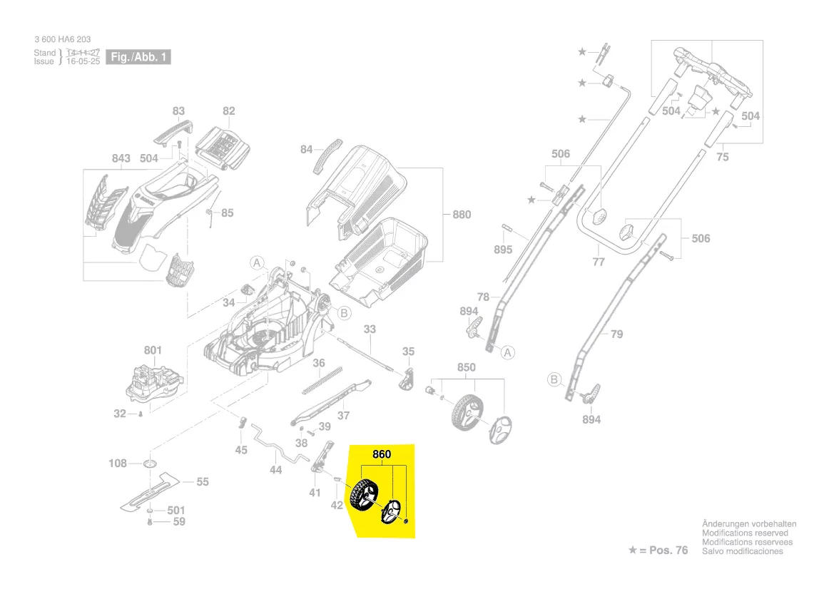 Roue avant tondeuse réf. F 016 F04 507 BOSCH